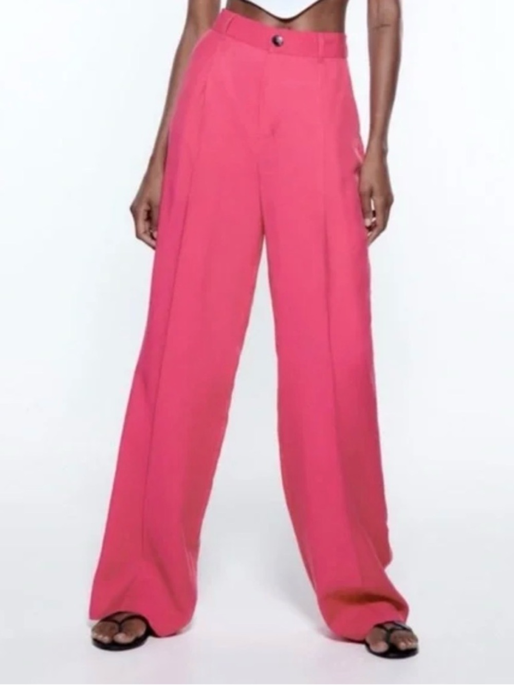 Zara Hot Pink Wide-Leg pants size XS